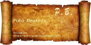 Puhl Beatrix névjegykártya